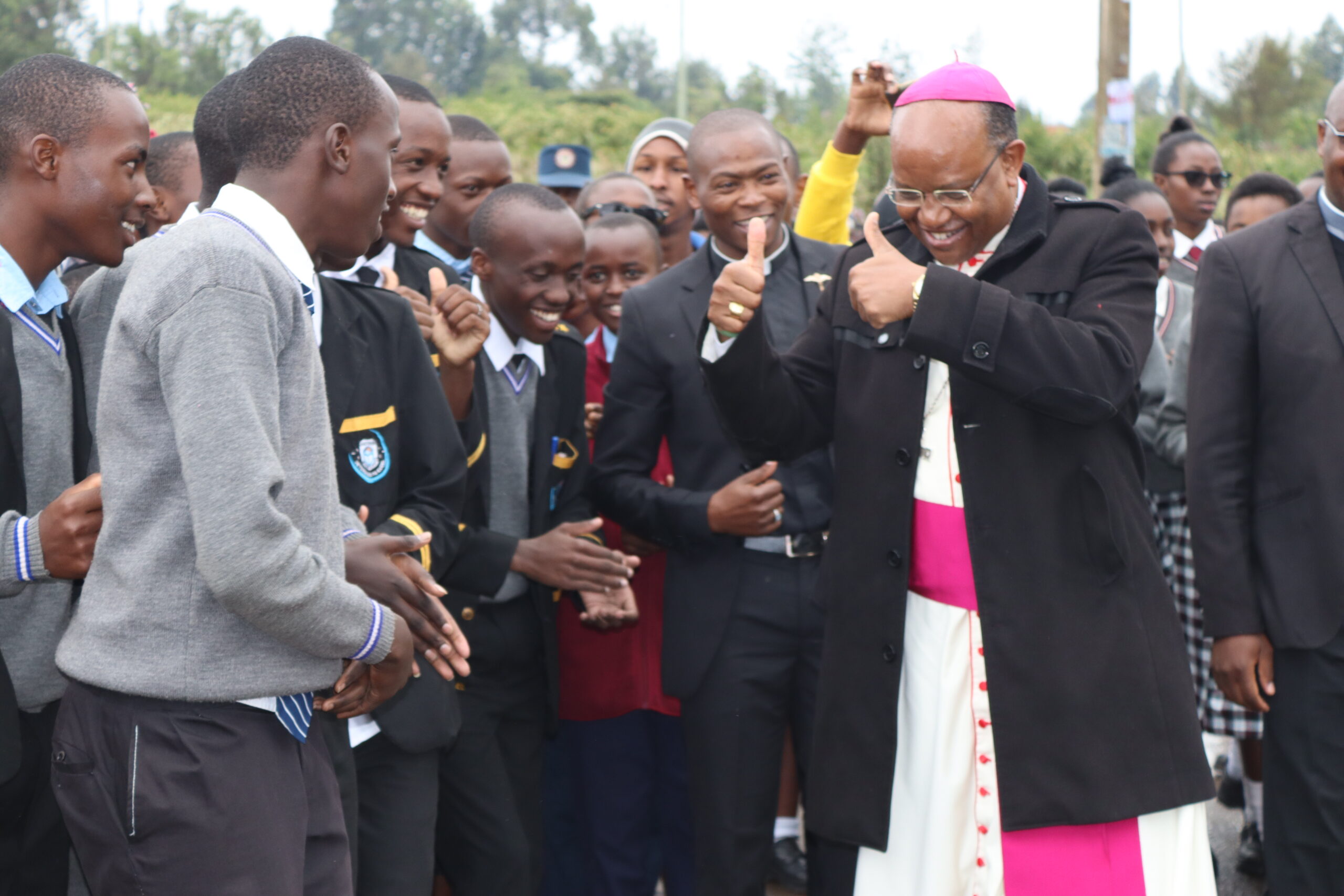 ARCHBISHOP INTERACTING WITH YOUTHS AT NANYUKI DEANERY